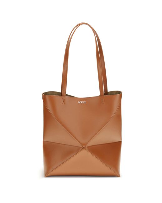Women's Brown Puzzle Fold Tote Bag