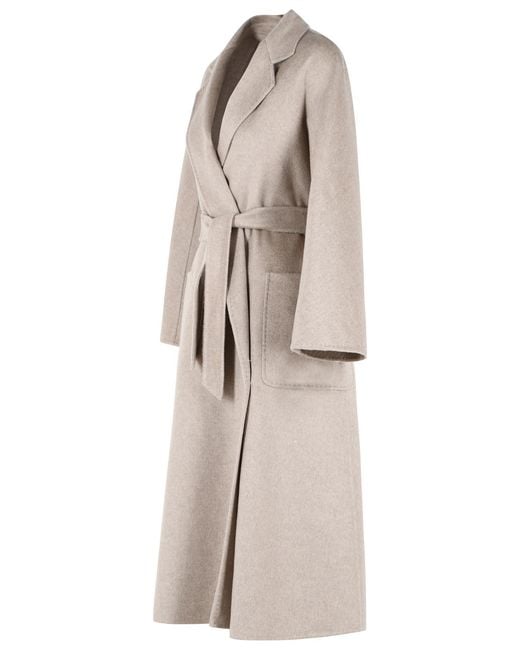 Max Mara Natural 'Icon Ludmilla' Sand Cashmere Coat