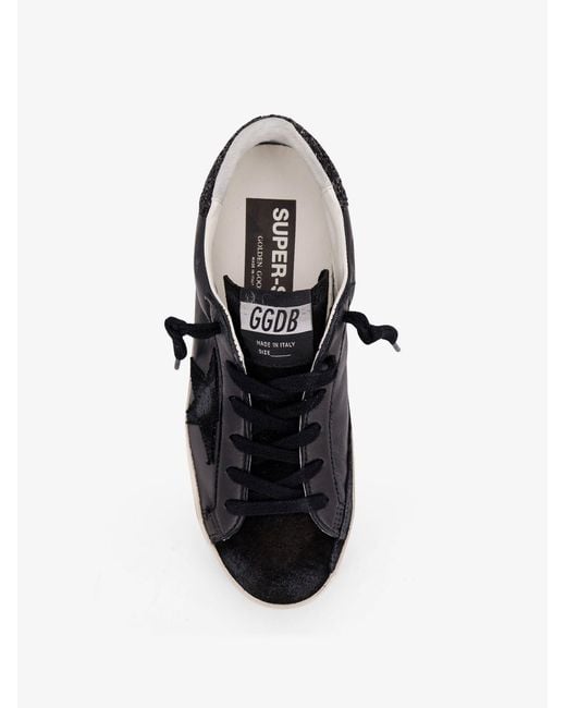 Golden Goose Deluxe Brand Black Deluxe Brand Super-Star Classic With List Low-Top Sneakers With Suede Inserts And Glittered Detail