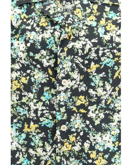 Valentino Green Shirt With An All-Over Papier Floral for men