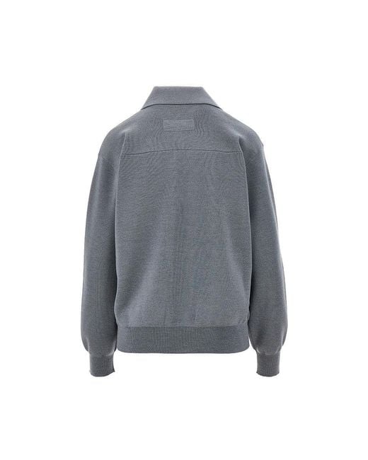 Phoebe Philo Gray Half-Zip Wool Sweater