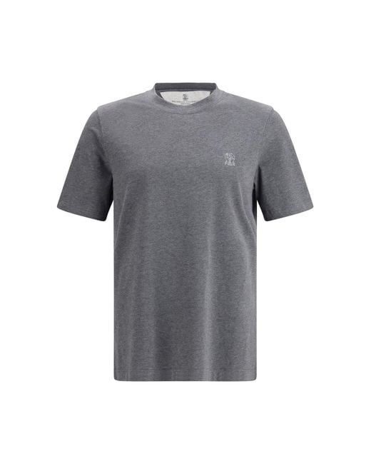 Men's Grey Logoed T-Shirt