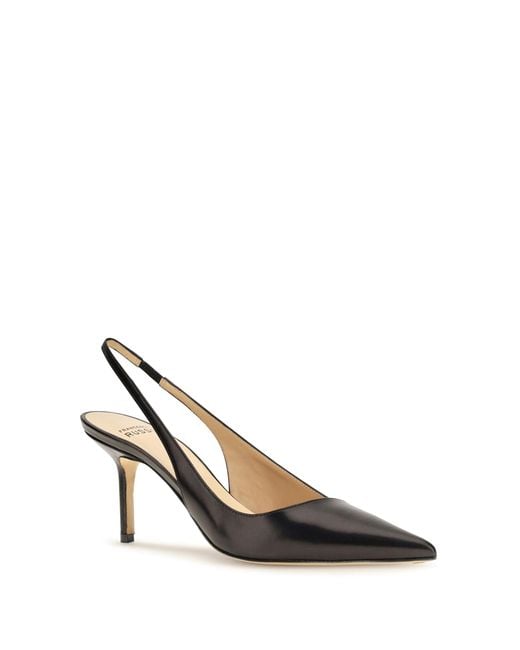 Francesco Russo Metallic Asymmetric Slingback Pumps