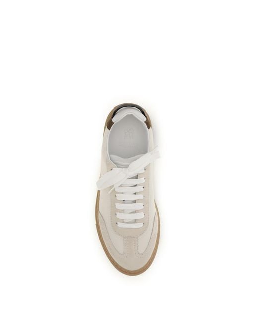 Brunello Cucinelli White Suede Sneakers