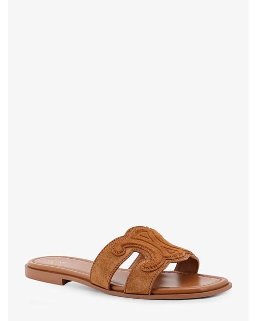 Céline Brown Marina Suede Sandals With Triomphe Logo