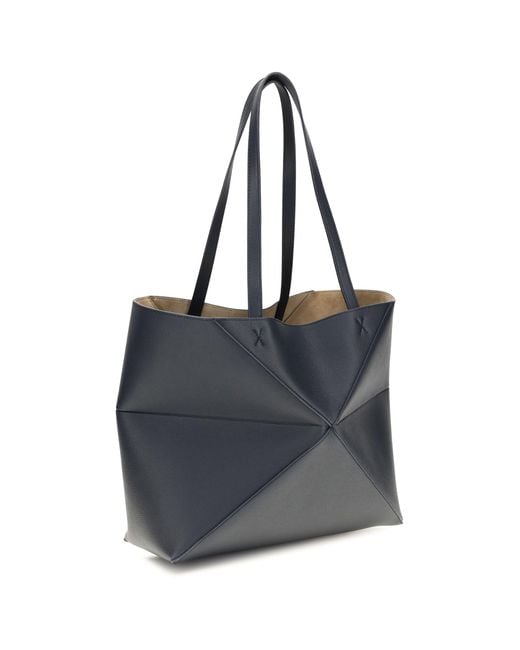Loewe Blue Medium Puzzle Fold Tote Bag