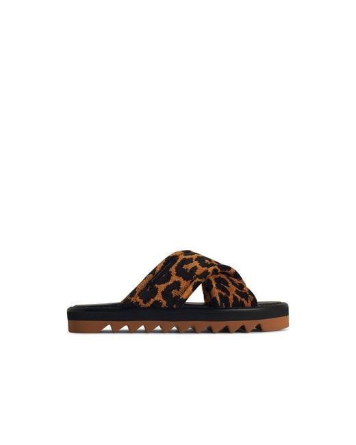 Stella McCartney Brown 'Leo' Multicoloured Leather Blend Slippers