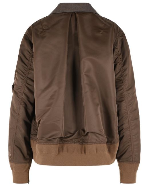 Sacai Brown Wool Blend Blazer