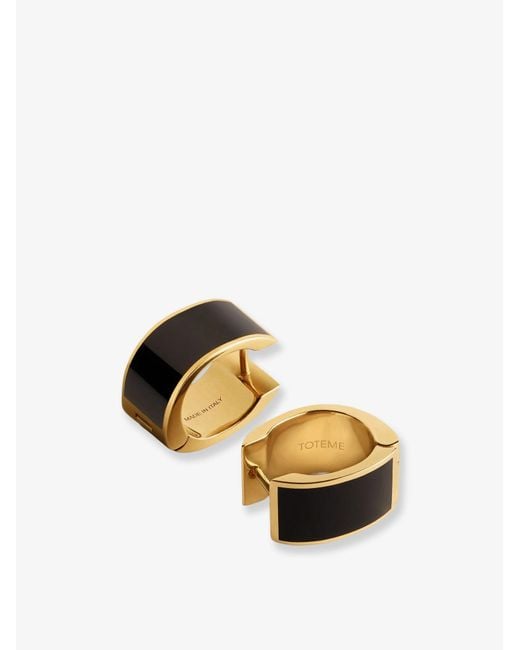 Totême  White Signature Brass Earrings