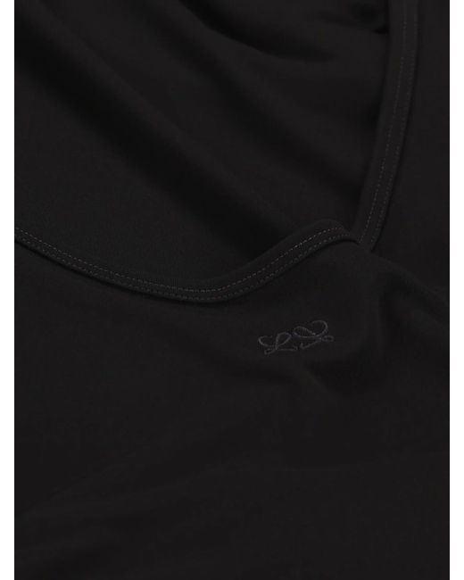 Loewe Black Draped Sleeveless Dress