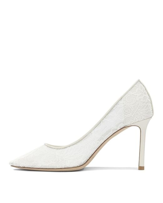 Jimmy Choo White Romy 85Mm Pumps
