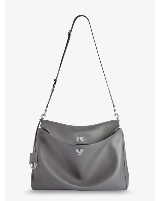 Balenciaga Gray Rodeo Messenger Leather Crossbody Bag for men