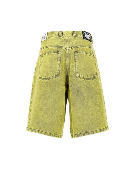 POLAR SKATE Green 'Big Boy' Denim Shorts for men