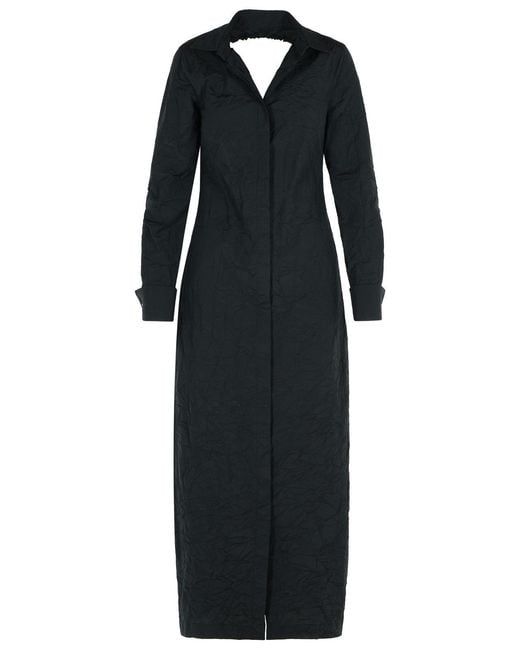 Max Mara Black 'Rovigo' Cotton Blend Dress