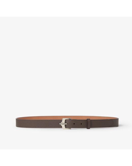 Fendi Brown Ff Leather Belt for men