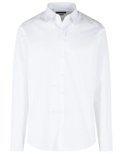 Dolce & Gabbana White Cotton Shirt for men