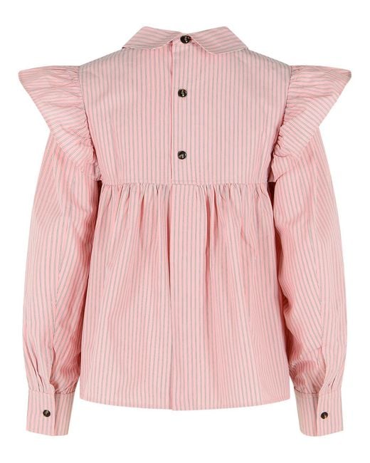Ganni Pink Cotton Blouse