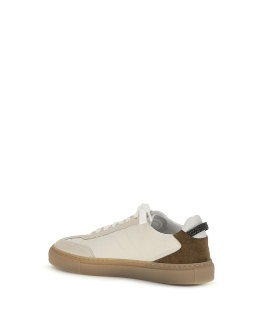 Brunello Cucinelli White Suede Sneakers