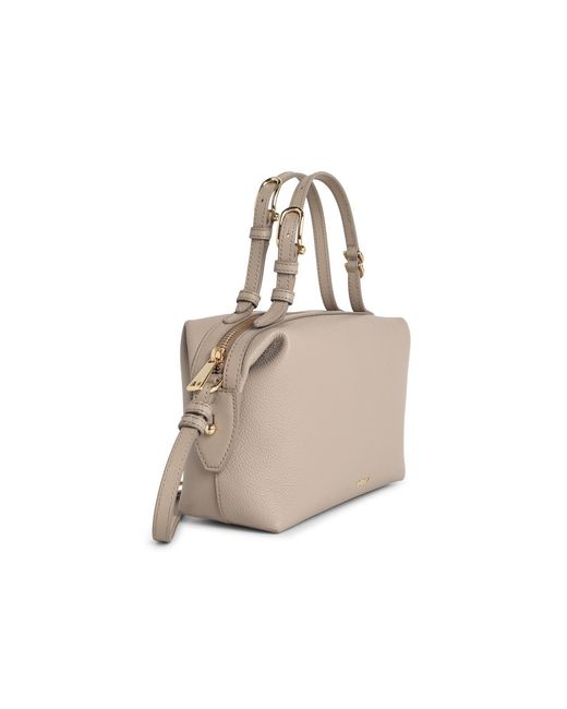 Furla Natural 'Double Mini' Linen Lear Bag