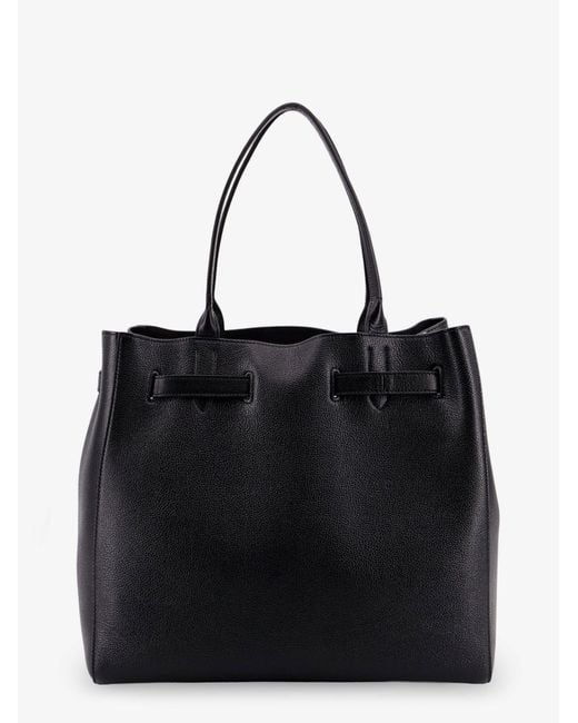 Tom Ford Black Leather Shoulder Bag With Logo