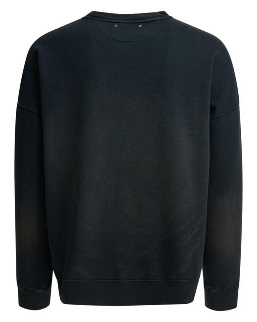 Golden Goose Deluxe Brand Black Vintage Effect Crewneck Sweatshirt for men