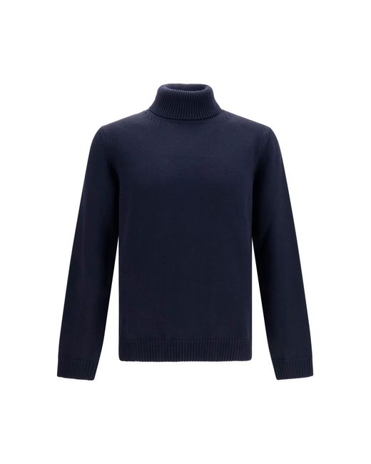Roberto Collina Blue Turtleneck Wool Sweater for men