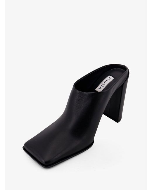 Alaïa White Square Leather Mule