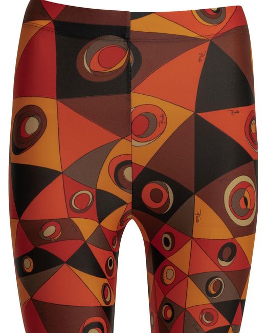 Emilio Pucci Orange Occhi Polyamide Elastane Legging