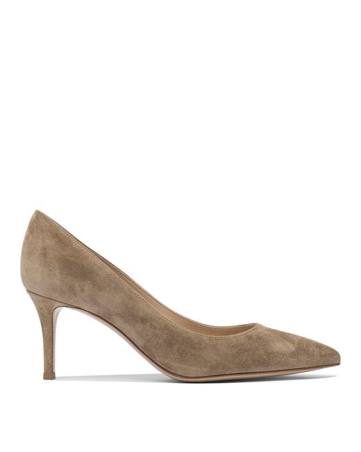 Gianvito Rossi White Leather Heeled Shoes