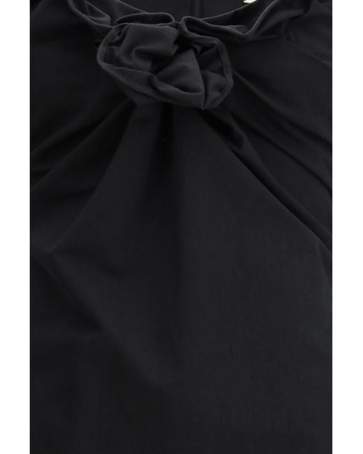 Magda Butrym Black Sleeveless Dress With A Draped Neckline