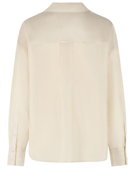 Closed Natural 'Utility' Cream Silk Shirt