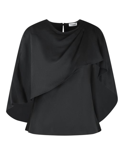 Jonathan Simkhai Black Eliora Acetate Blend Blouse