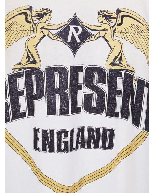 Represent White Cotton T-Shirt With Distressed Effect for men