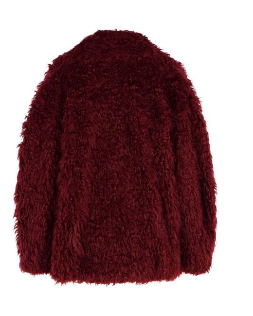 MSGM Red Acrylic Blend Coat