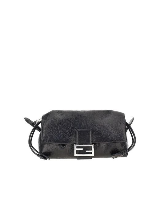 Fendi Black Medium Leather 'Baguette Soft' Bag