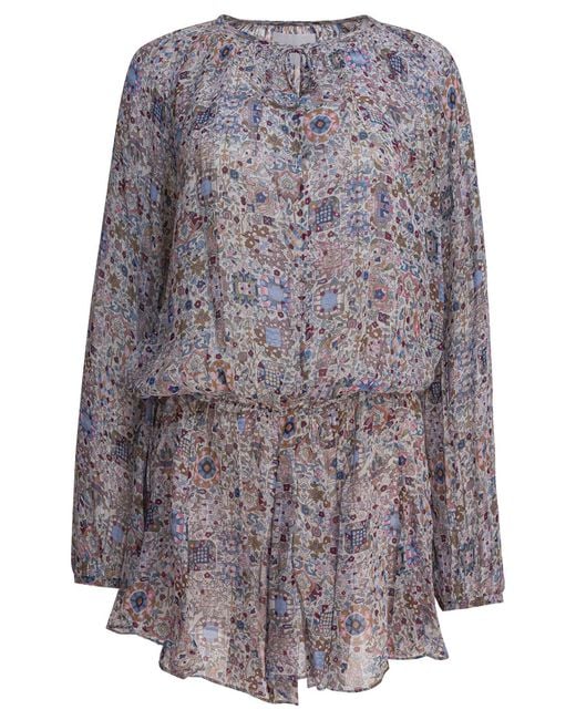 Isabel Marant Gray Floral Flared Dress