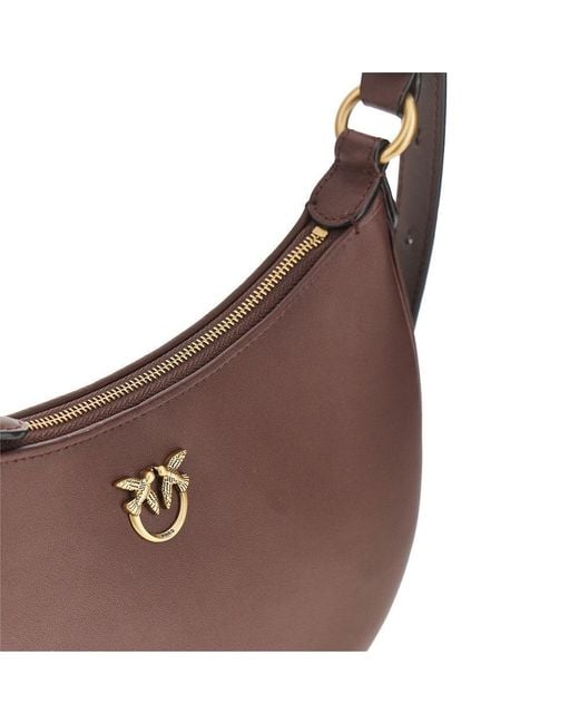 Pinko Brown Mini Love Bag Half Moon