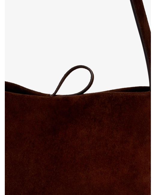 The Row Red N/S Park Tote Edge Suede Shoulder Bag
