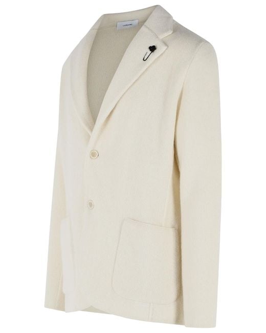 Lardini Natural Ivory Wool Jacket for men