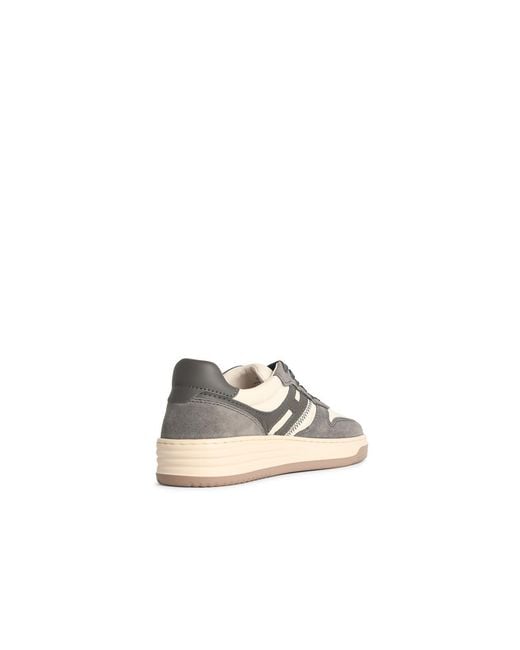 Hogan White H630 Two-Tone Leather Sneakers