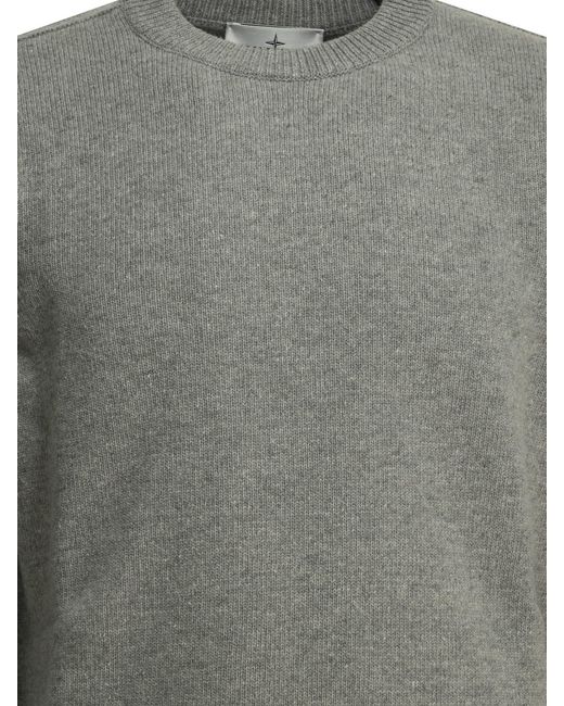 Stone Island Gray Crew-Neck Sweater for men