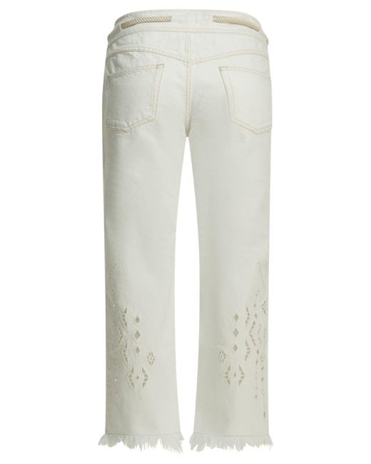 Isabel Marant White Alison Cotton Straight-Leg Jeans