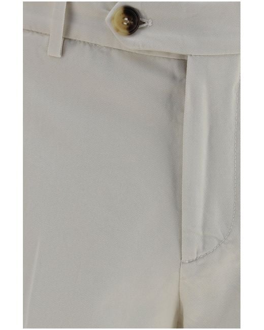 Brunello Cucinelli Gray Pants Dyed Cotton for men