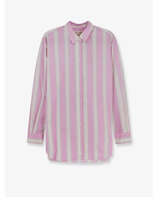 Mc2 Saint Barth Pink Shirt Brigitte Striped Cotton