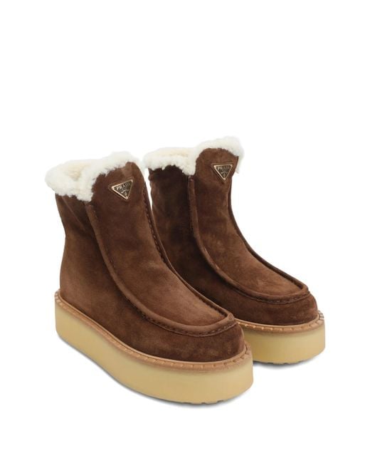 Prada Brown Suede Ankle Boots