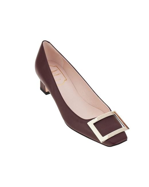 Roger Vivier Purple Trompette Leather Pumps