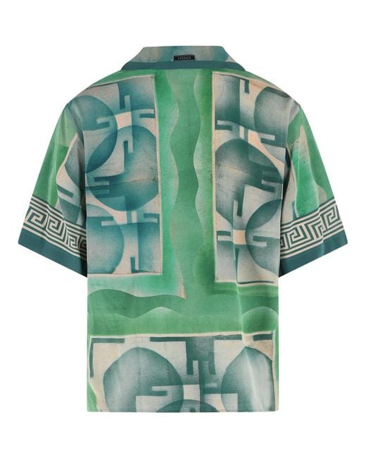 Versace Green 'Informal' Silk Shirt for men