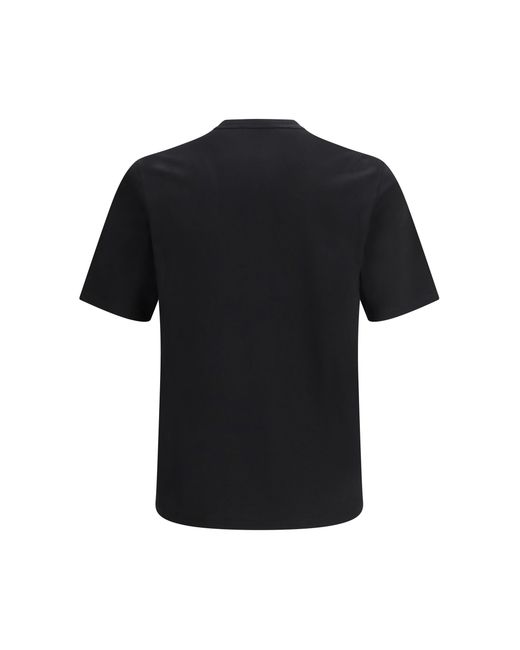 Saint Laurent Black Cotton Jersey T-Shirt With Embroidered Logo for men