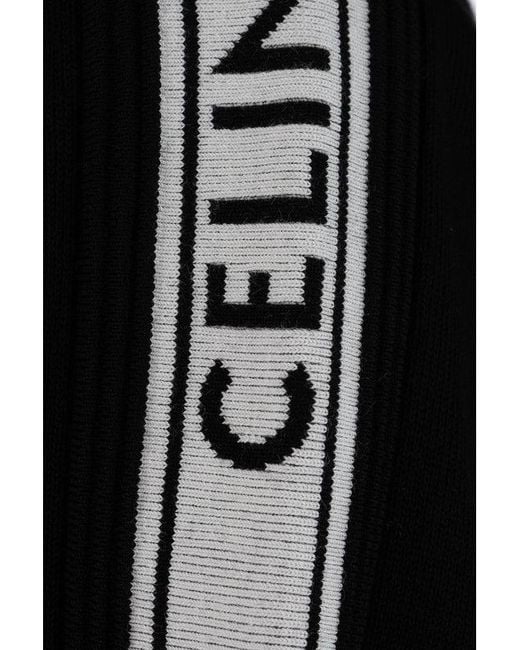 Céline Black Crewneck Knitwear With Logo for men