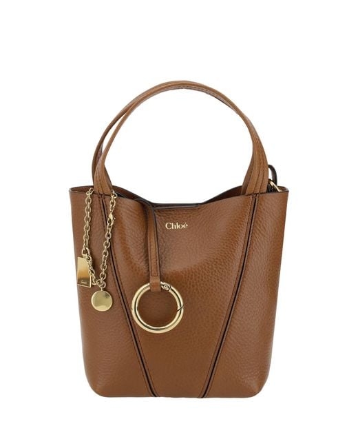 Chloé Brown Chloé Spin Shoulder Bag
